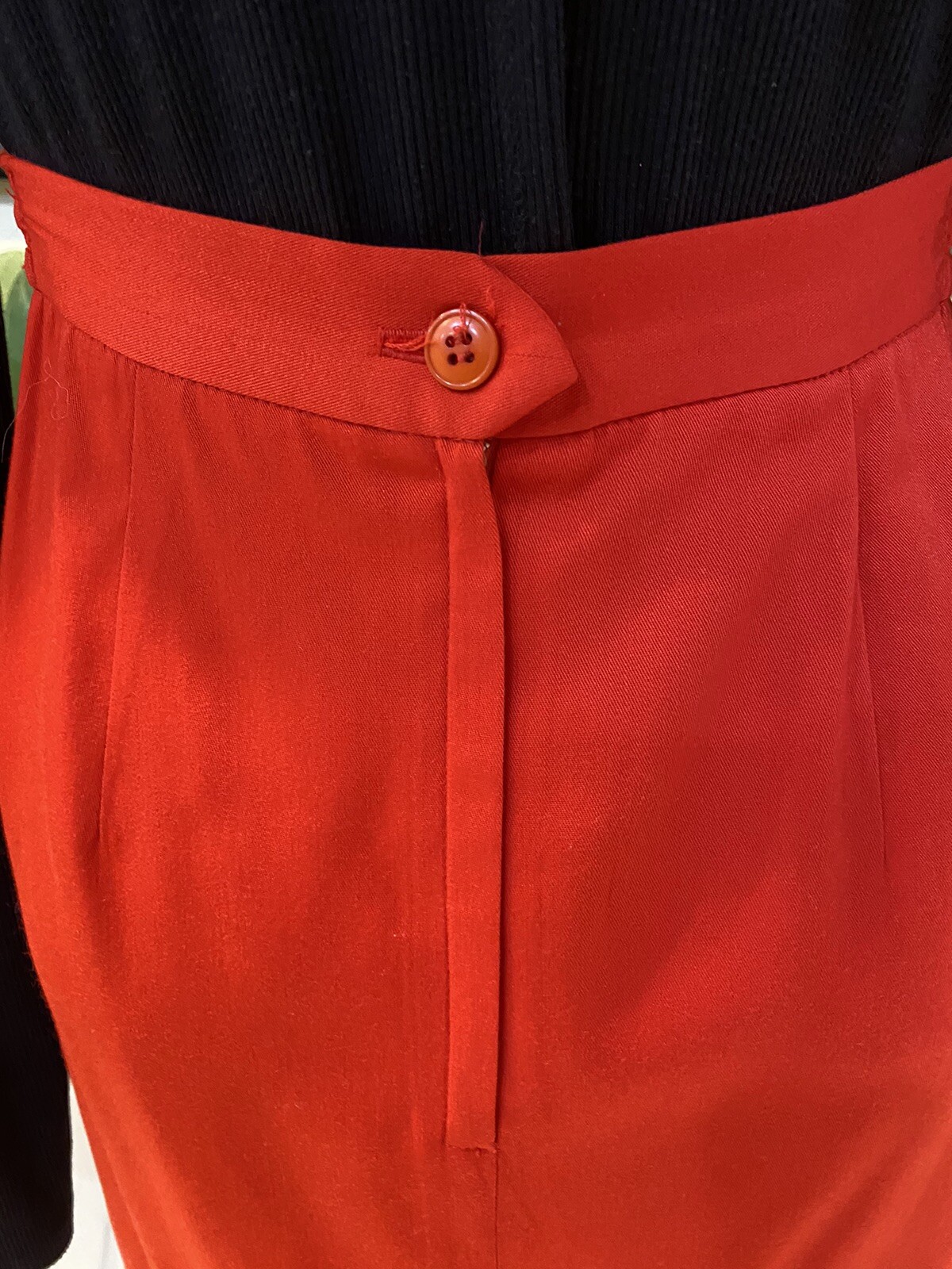 Gilmor Vintage Red Pencil Skirt Lined Elastic Sides Classy Sz 10