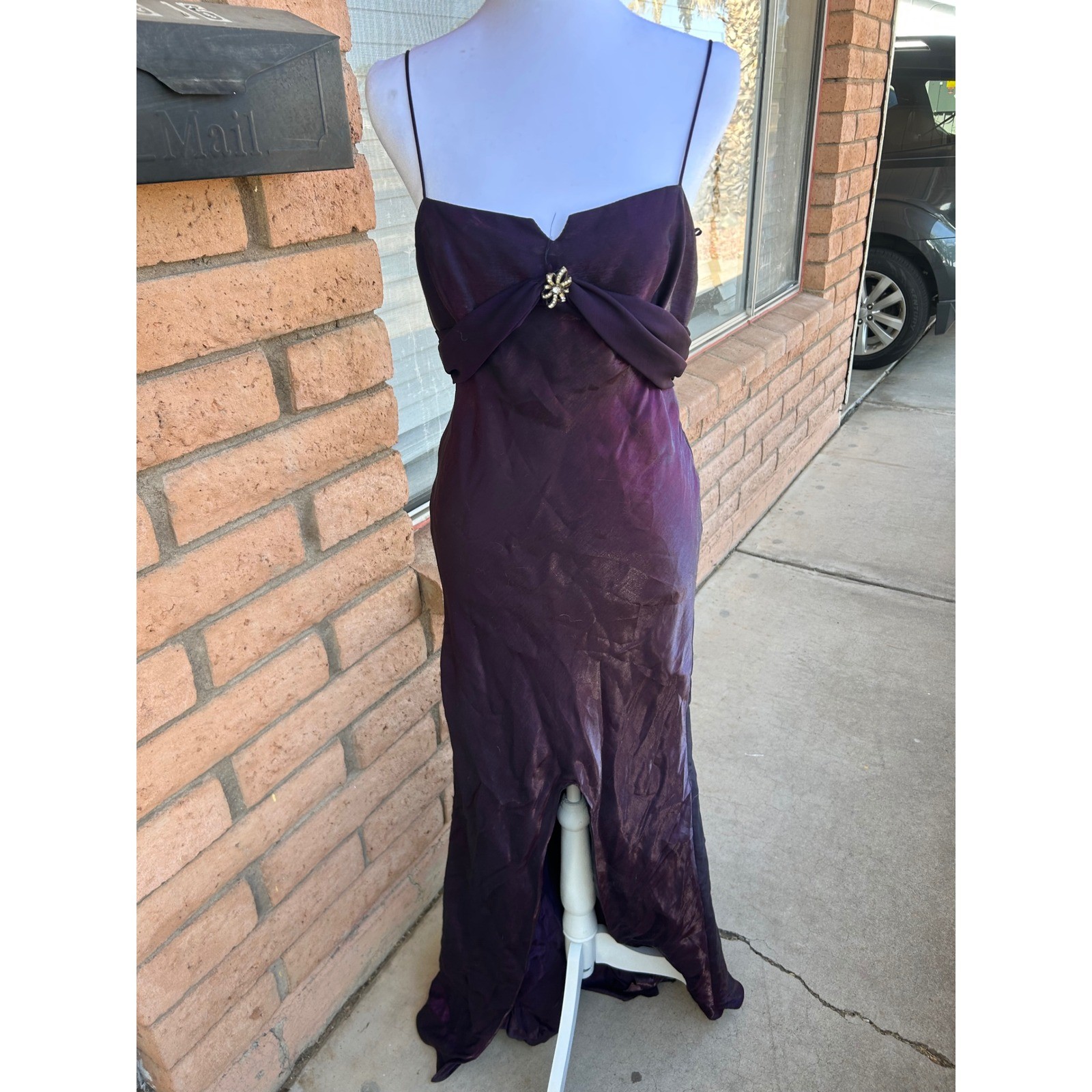 Dave & Johnny Vintage Iridescent Purple Gown 90s Dress Sz 7-8 Maxi Whimsigoth