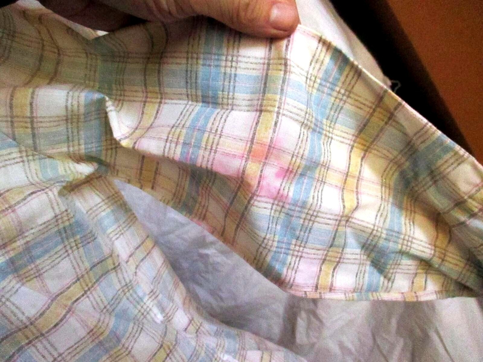 True Vintage Top Blouse Medium 70’s Carole Sue Plaid Long Sleeve Button-Up