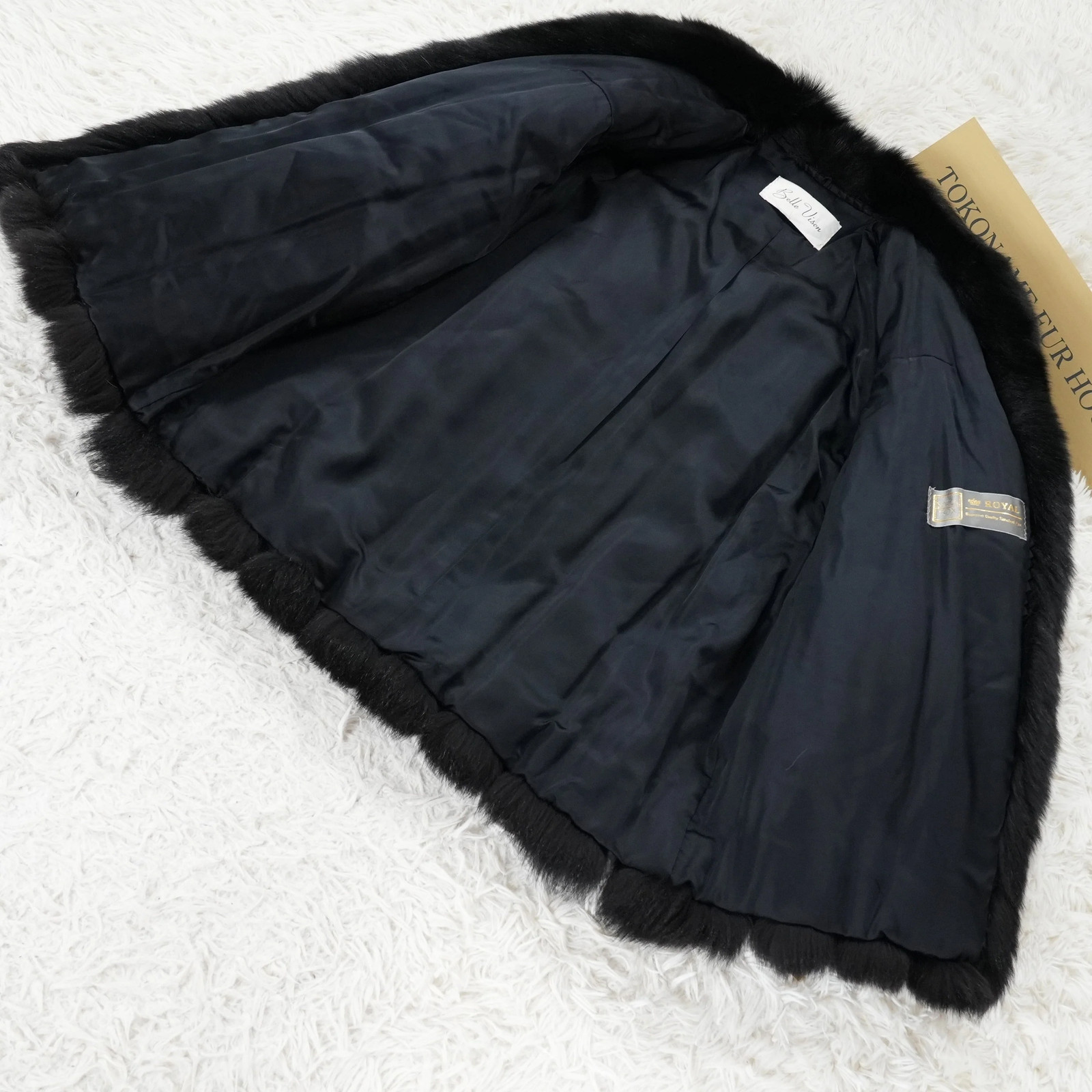 SAGA ROYAL FOX Black Dyed Coat – Genuine Vintage Fur From Japan