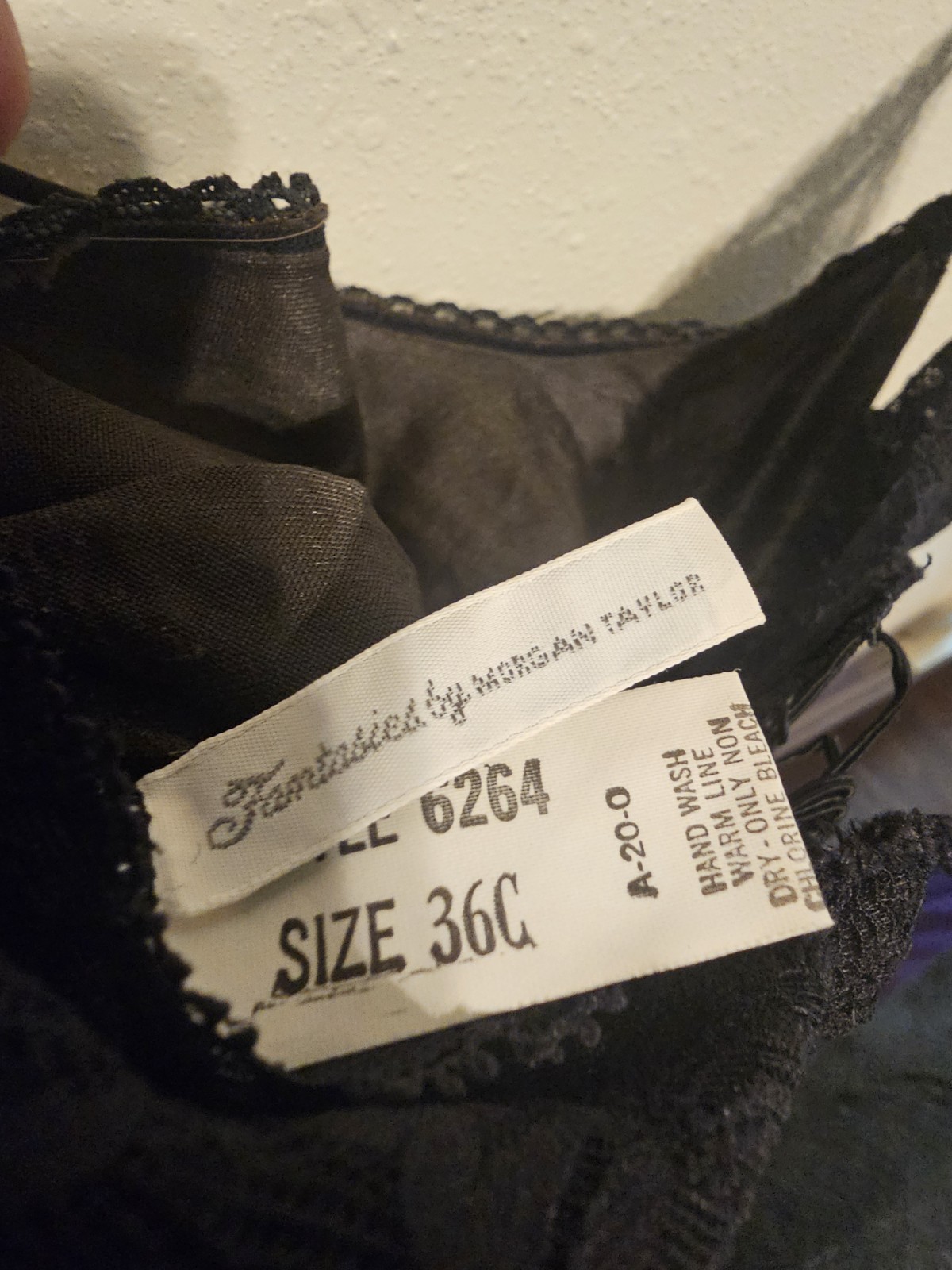 VTG Fantasies By Morgan Taylor Black Satin Lace 36C Bodysuit Lingerie Snapcrotch