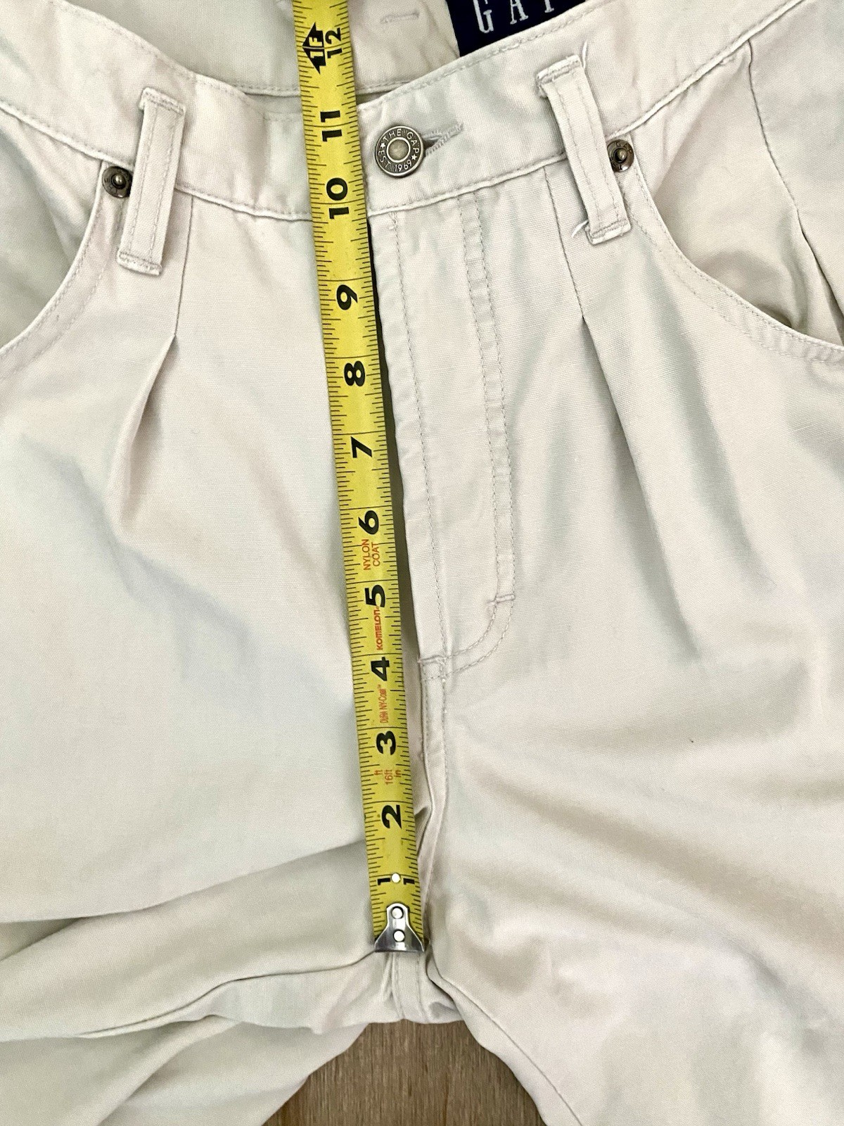 Vintage 90s Gap Chinos Womens 9/10 28×29 Tapered High Waist Mom Off White Cotton