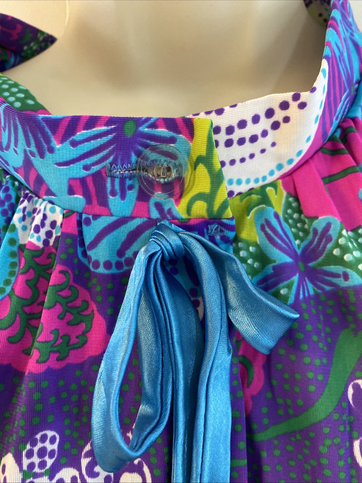 VTG 60’s Mod MCM Dela-Ann Loungewear M Psychedelic Maxi Robe House Coat