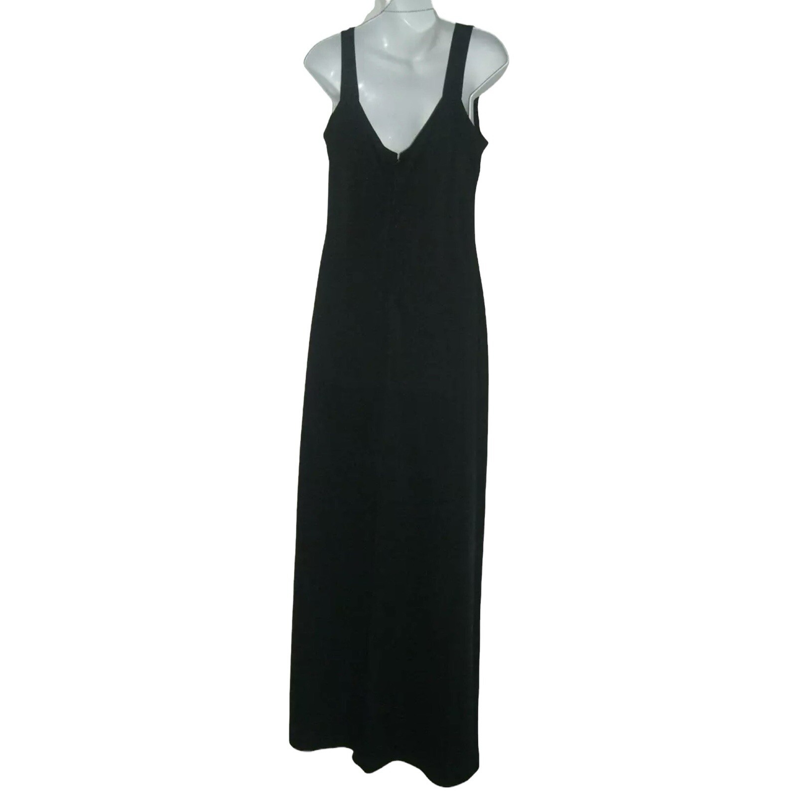Edith Flagg Dress Three Flaggs Vintage 70s Black Maxi Audrey Hepburn Classic Lbd