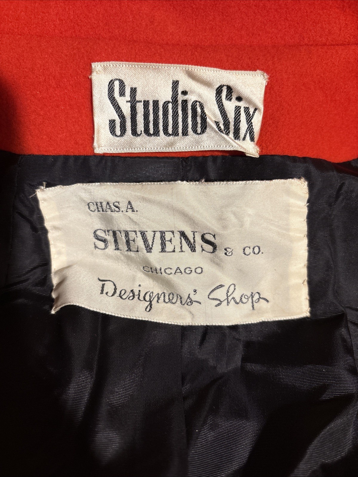 Chas. A. Stevens & Co Vintage Red Peacoat Studio Six Collection