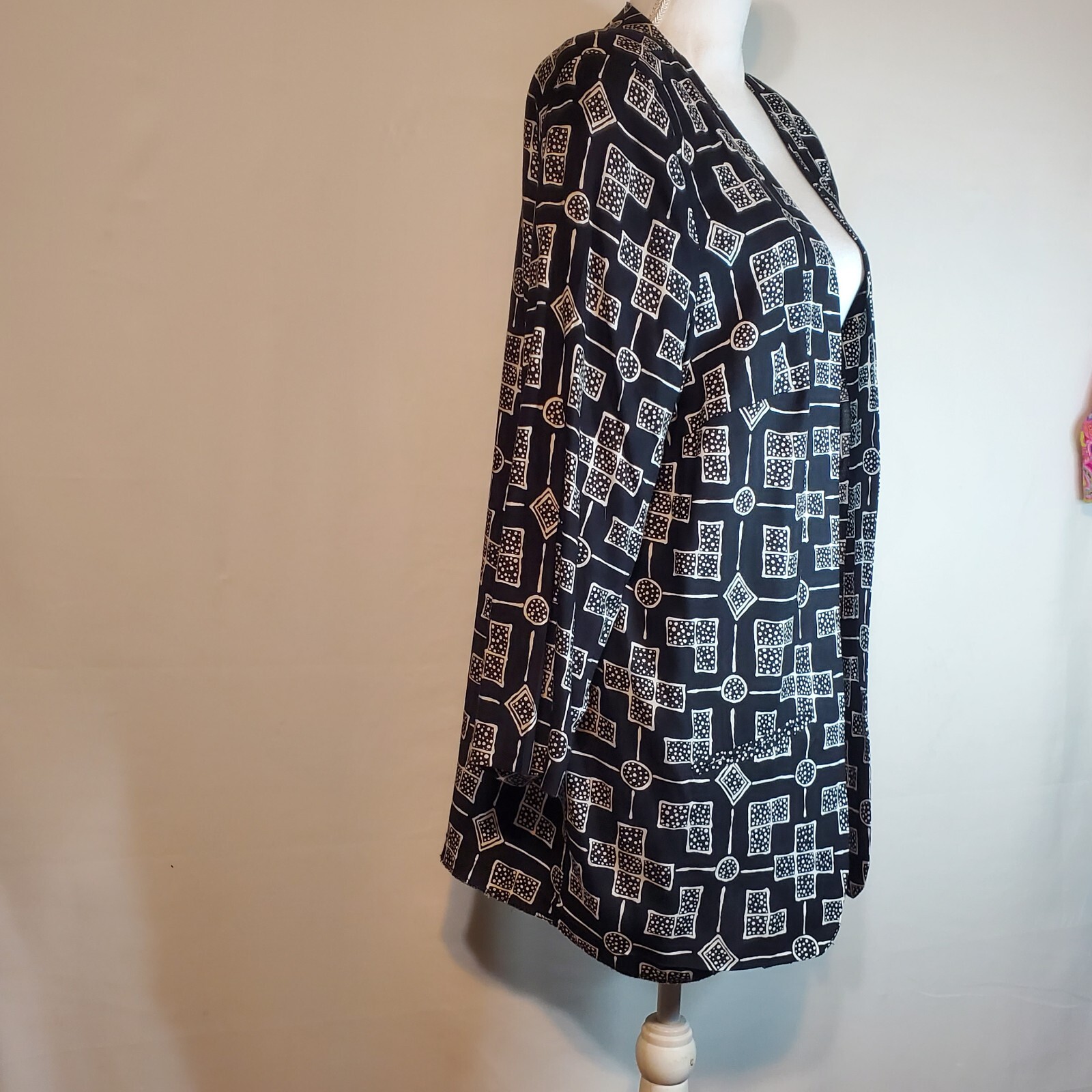 Women’s Size 18 Vintage Kathryn Deene USA Rayon Blazer Jacket Geo Polka-dot
