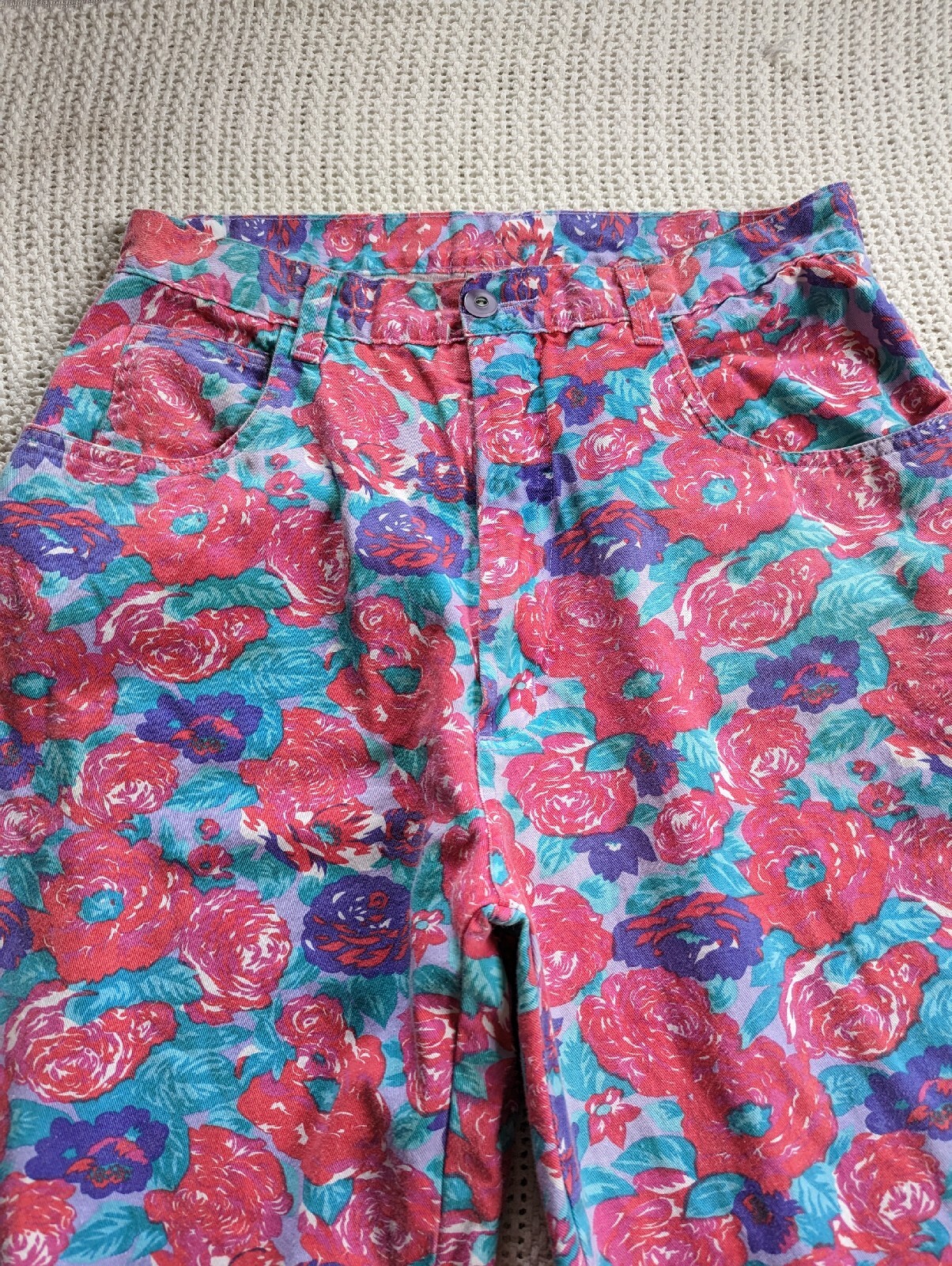 VTG Preview International 90s High Waist Floral Tapered Trouser Pants Women’s 12