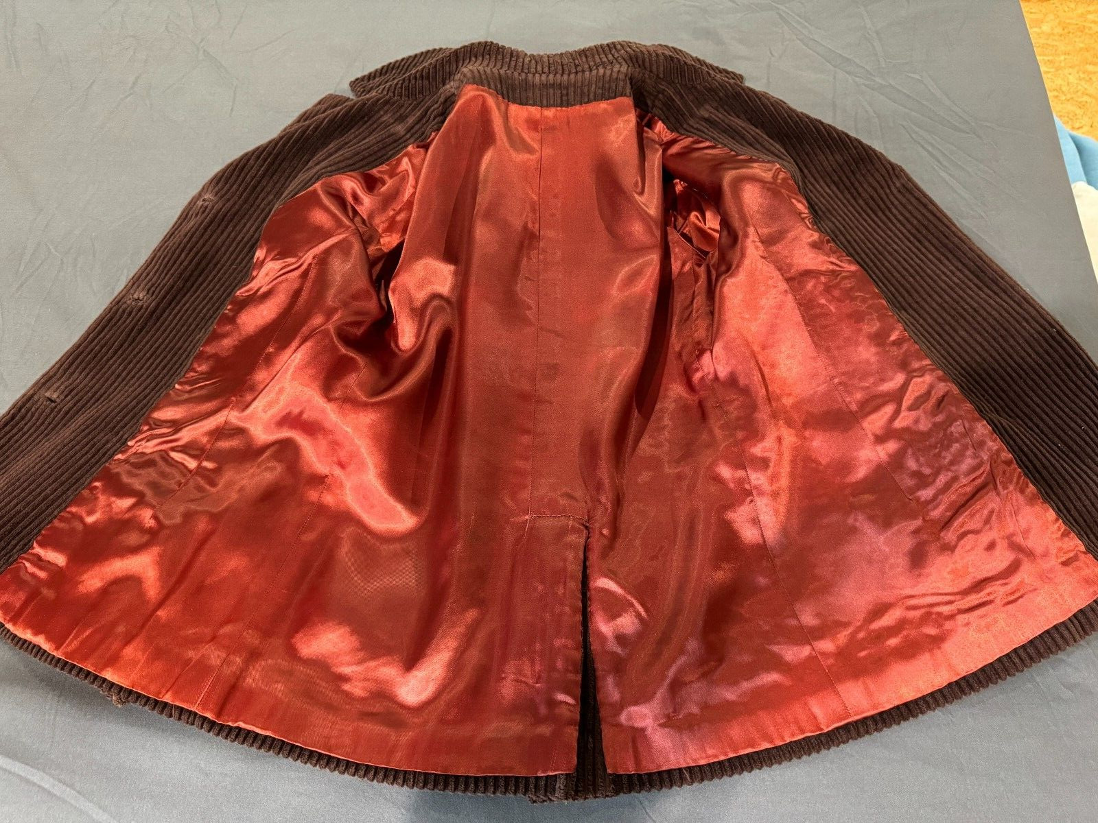 VTG 1970’s custom peacoat jacket corduroy Chocolate Brown size med