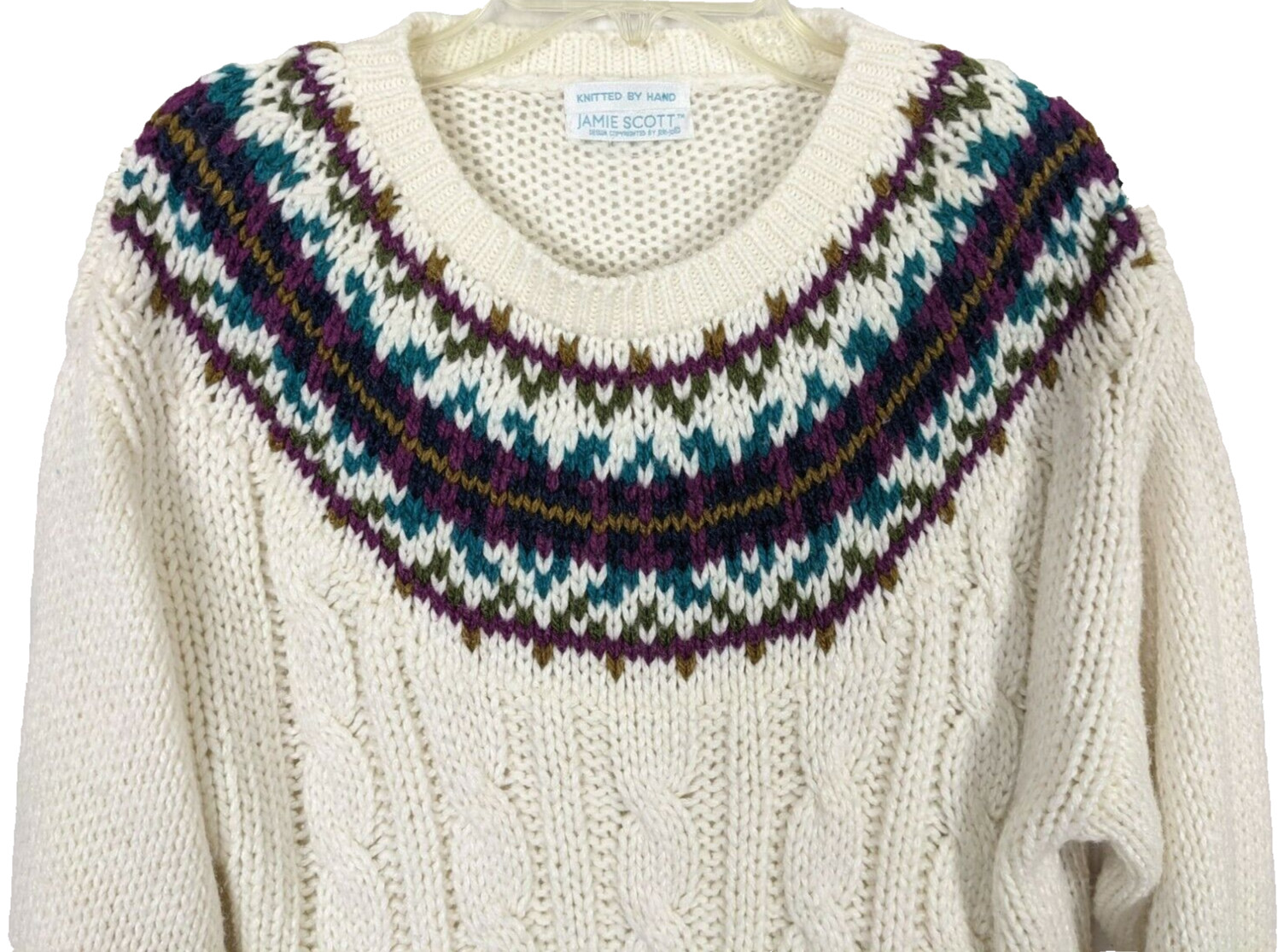 Vintage Jamie Scott knitted by hand women sweater S/M