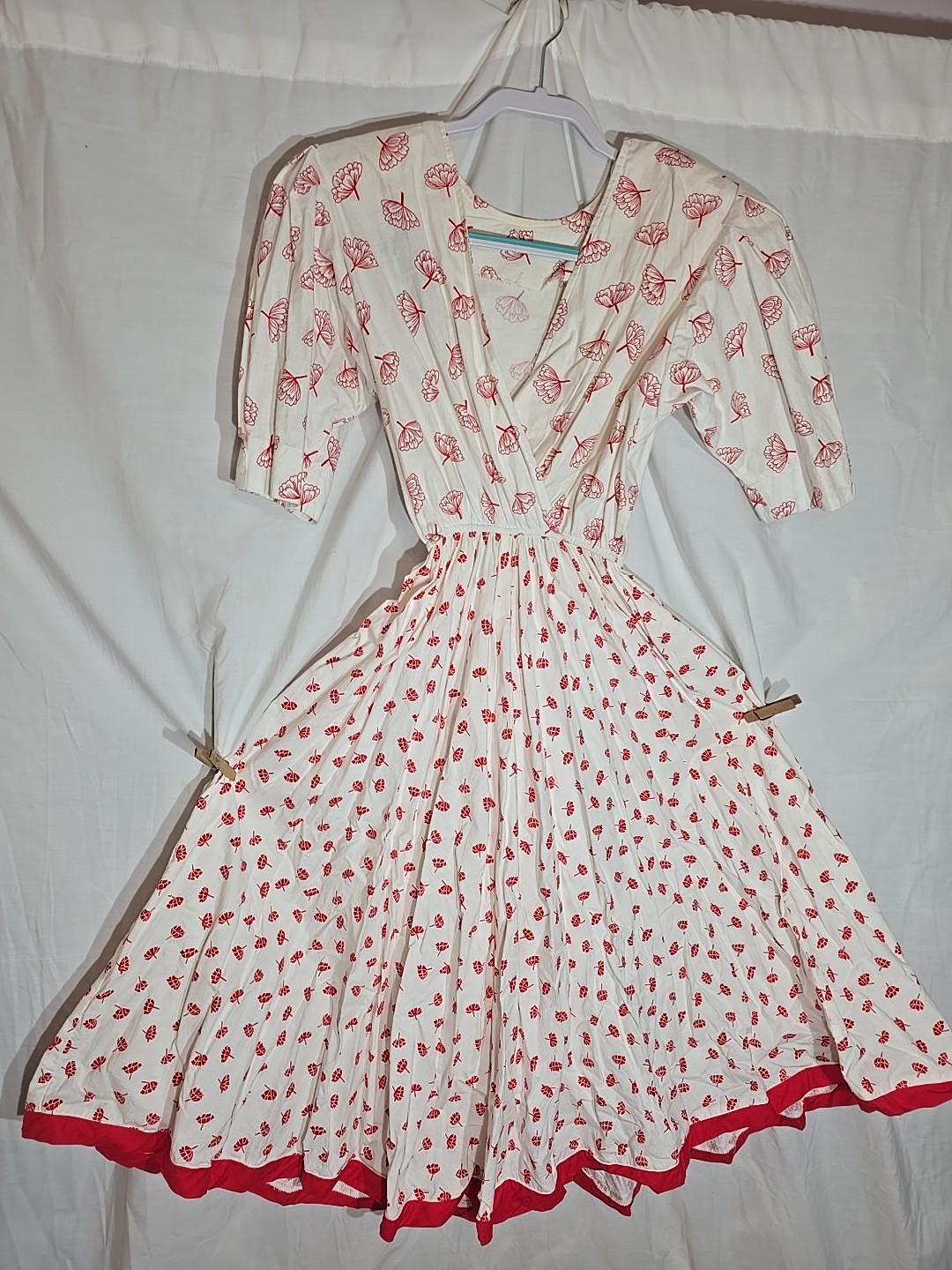 1980’s Choon California Red & White Dress Size 20 inch waist