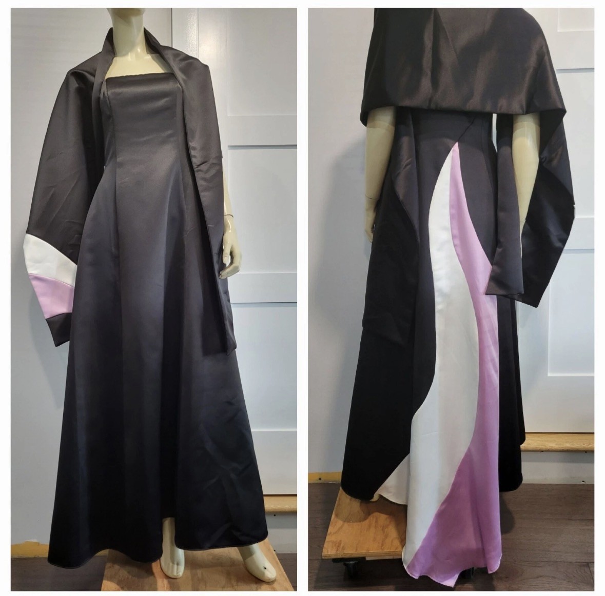 Jessica McClintock Black Gown With Shawl 6 Vintage