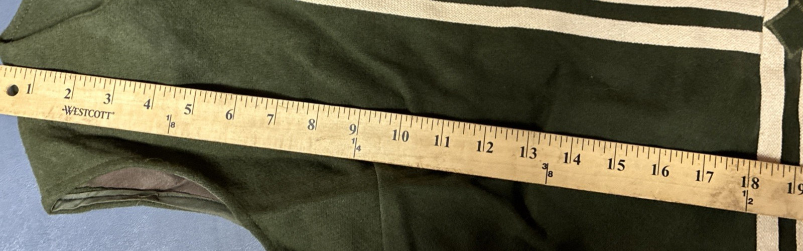 Vintage 1970s Olive Green Women’s Sleeveless Mini Dress with Cream Trim NO SIZE