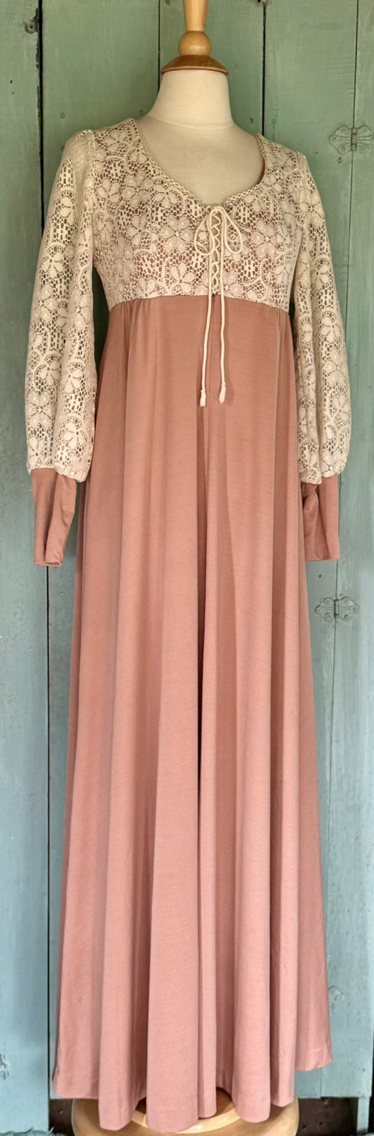 VTG 70’s Rags by Kressandra Boho Chic Festival Cottagecore Maxi Empire Dress S