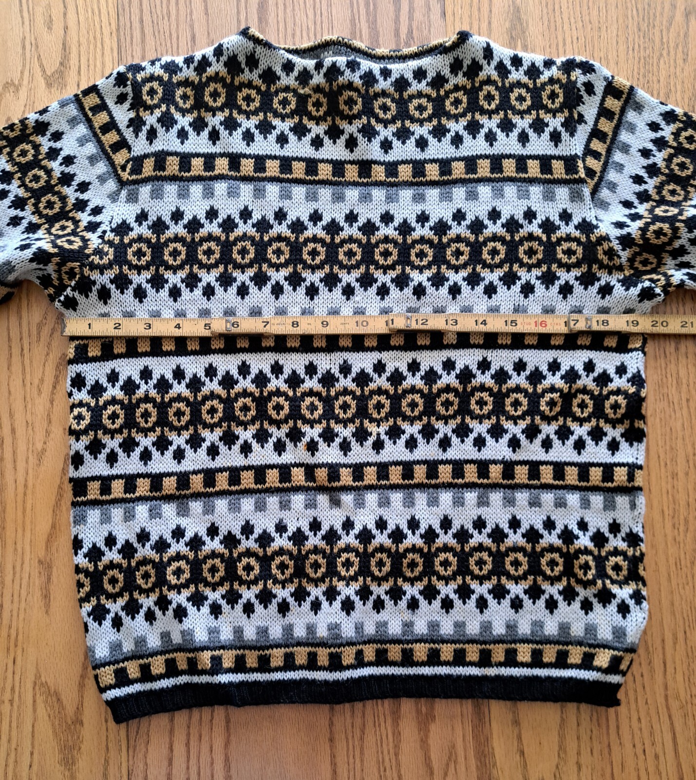 Vintage Jersild Sweater Women’s M/L Virgin Wool Black Gold 60s 70s