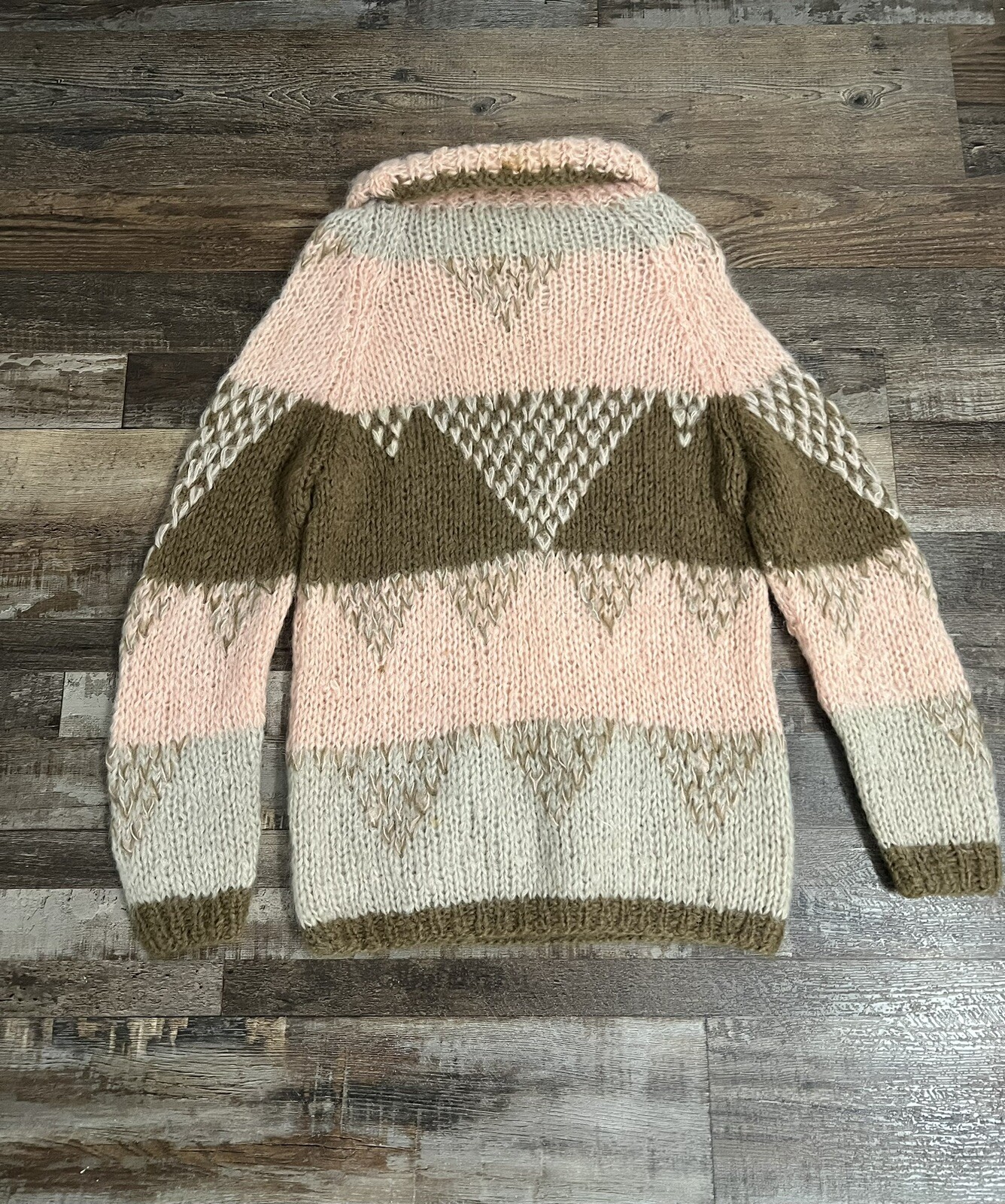 Vintage 60s Mary Lewis Sears Sweater Italian Mohair Wool Turtleneck Pink Brown