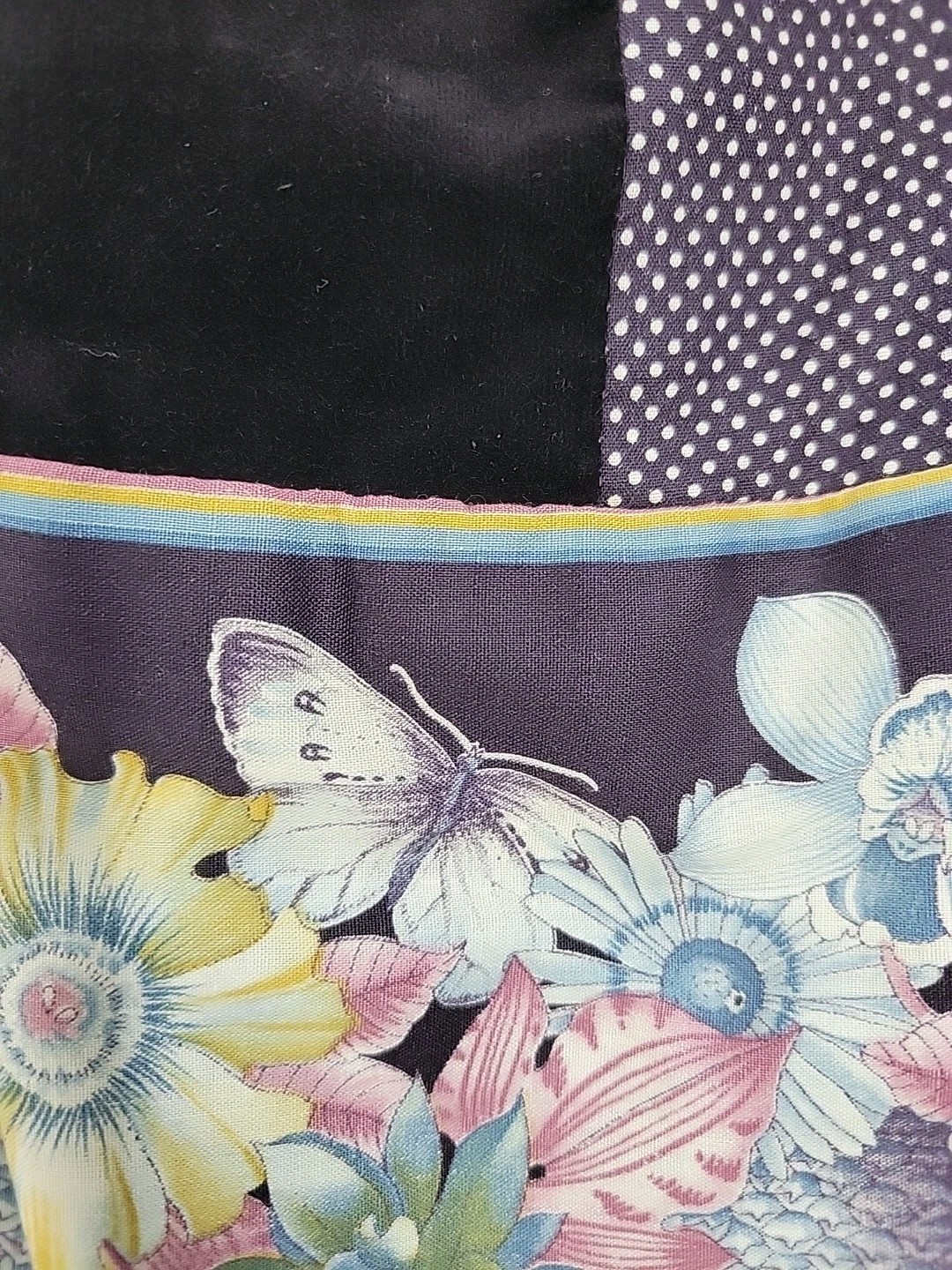 Vintage Mr. Hank Black Patch Butterly Garden Floral Boho Cottagecore Skirt