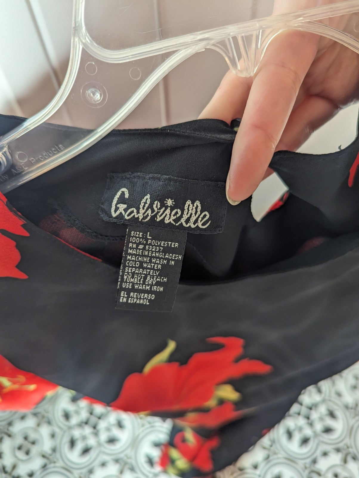 Vintage 90s Black Dress With Red Flowers Whimsygoth