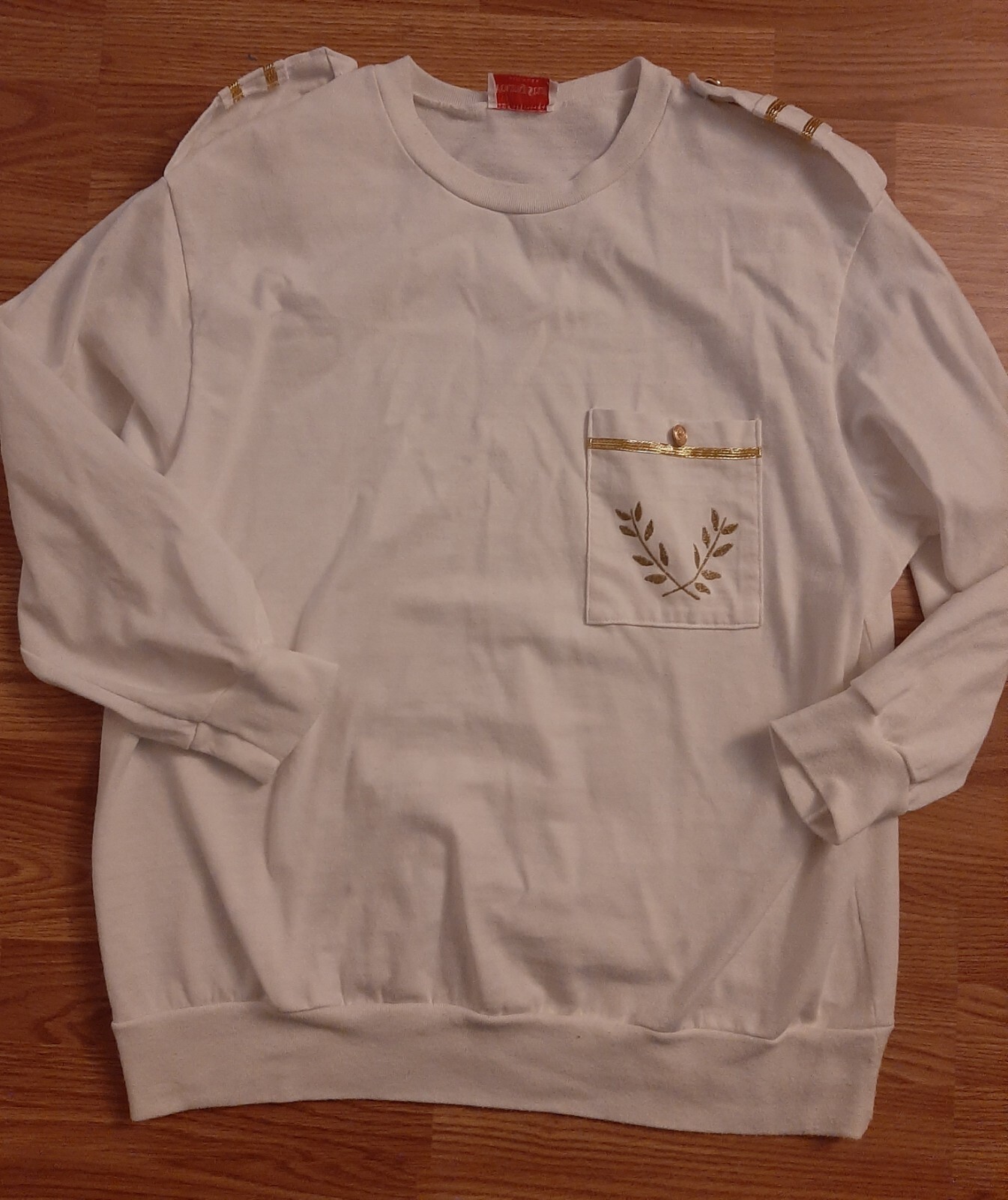 Vintage 80s Young Stuff White And Gold Sweater Size Large