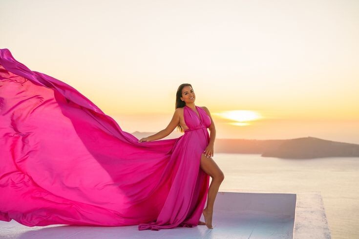 ANTIQUE YELLOW FLYING DRESS FOR PHOTOSHOOT SANTORINI BALL GOWN FOR WOMEN OR GIRL