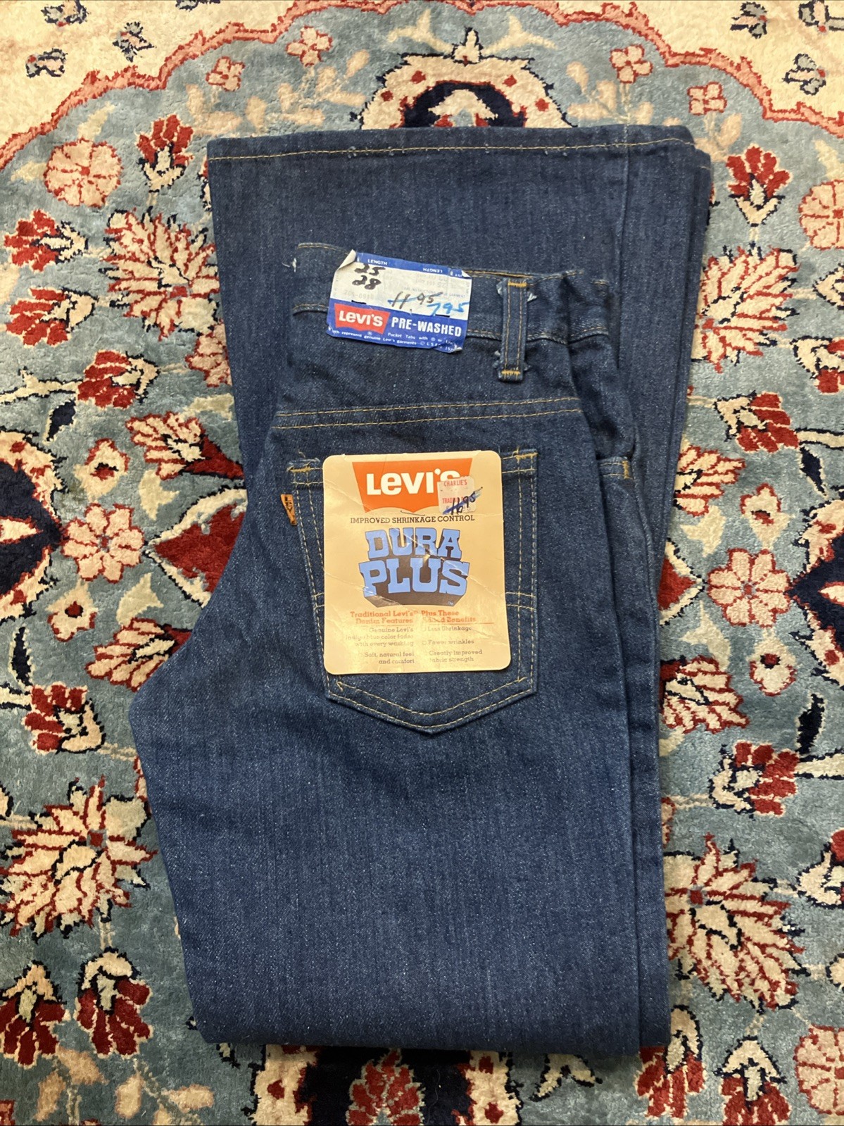 Vintage 70’s Levi’s 784 Dura Plus 25×28 Big Bellbottom Deadstock Pre Wash Jeans