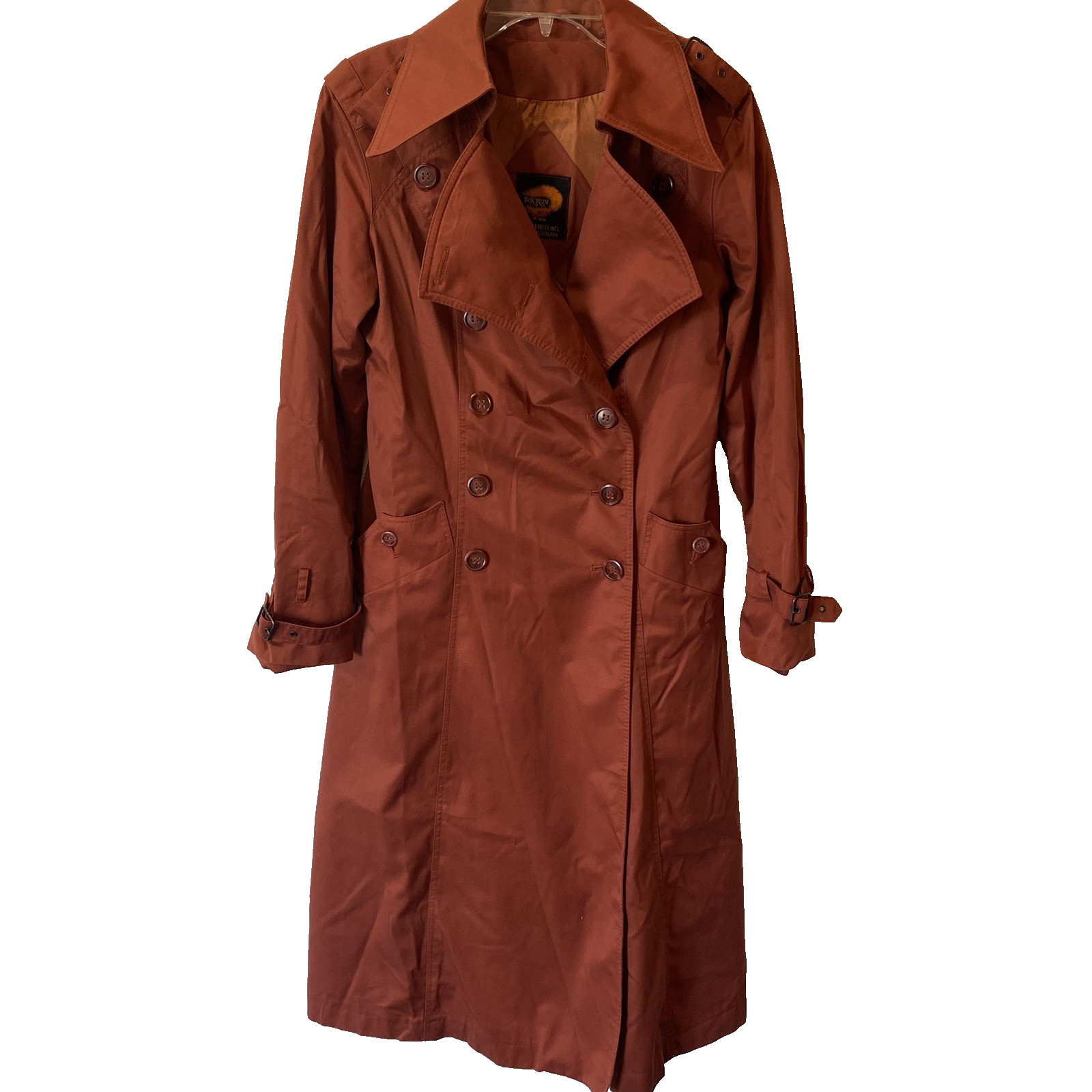 Vintage Fox Run Elegant Trench Coat-Double Breasted Yugoslavia Made Little Foxes