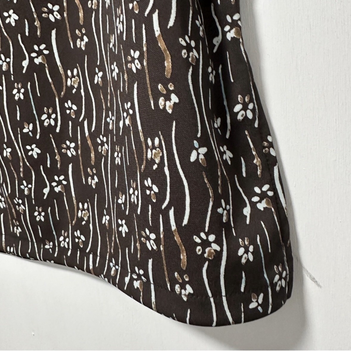 Vintage 90s Axcess Chocolate Brown Floral Midi Skirt Women’s Size Medium Boho