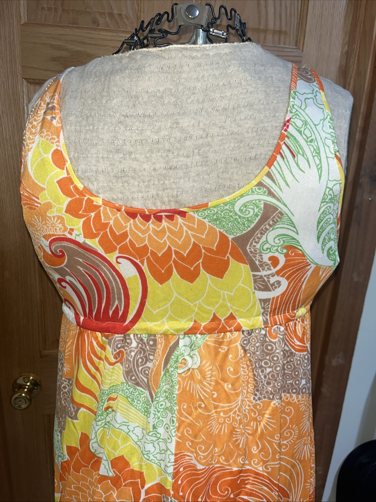 Vtg 60s Gossard Artemis Sheer Nylon Dress/Night Gown Bright Floral Read
