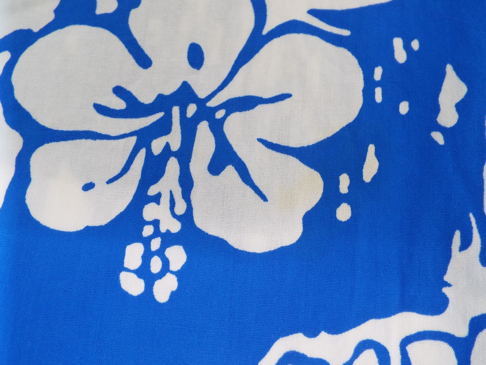 Vintage Ui-Maikai Hawaiian Dress Blue Hibiscus Floral Cotton Sundress Hawaii S/M