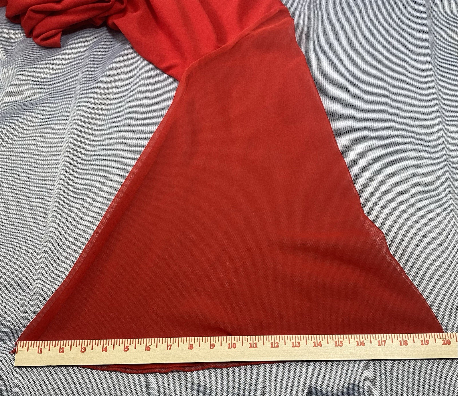 Vintage Sears Fashions Maxi Dress Evening Gown Women’s 18 Red Sheer Bell Sleeves
