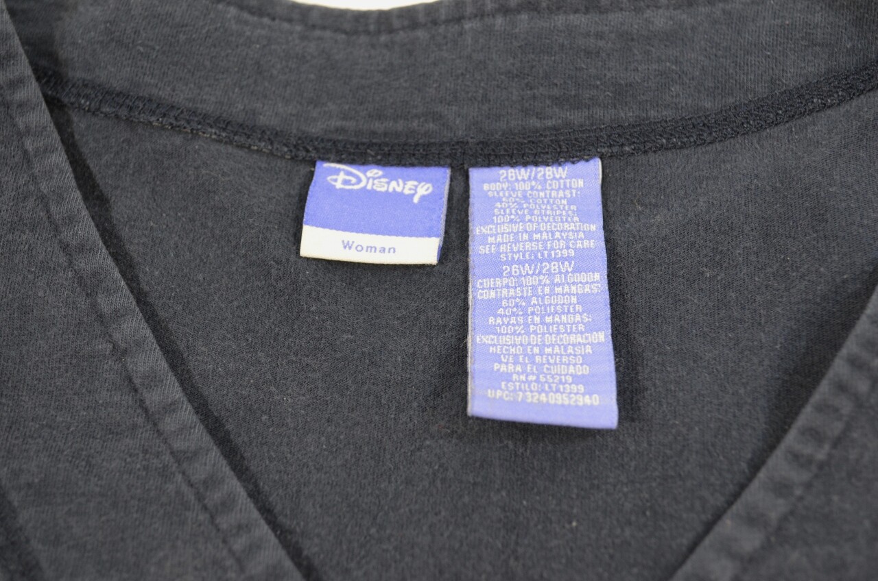 VTG Y2K Disney Winnie the Pooh Baseball Jersey Shirt Woman Size 28W Navy Blue