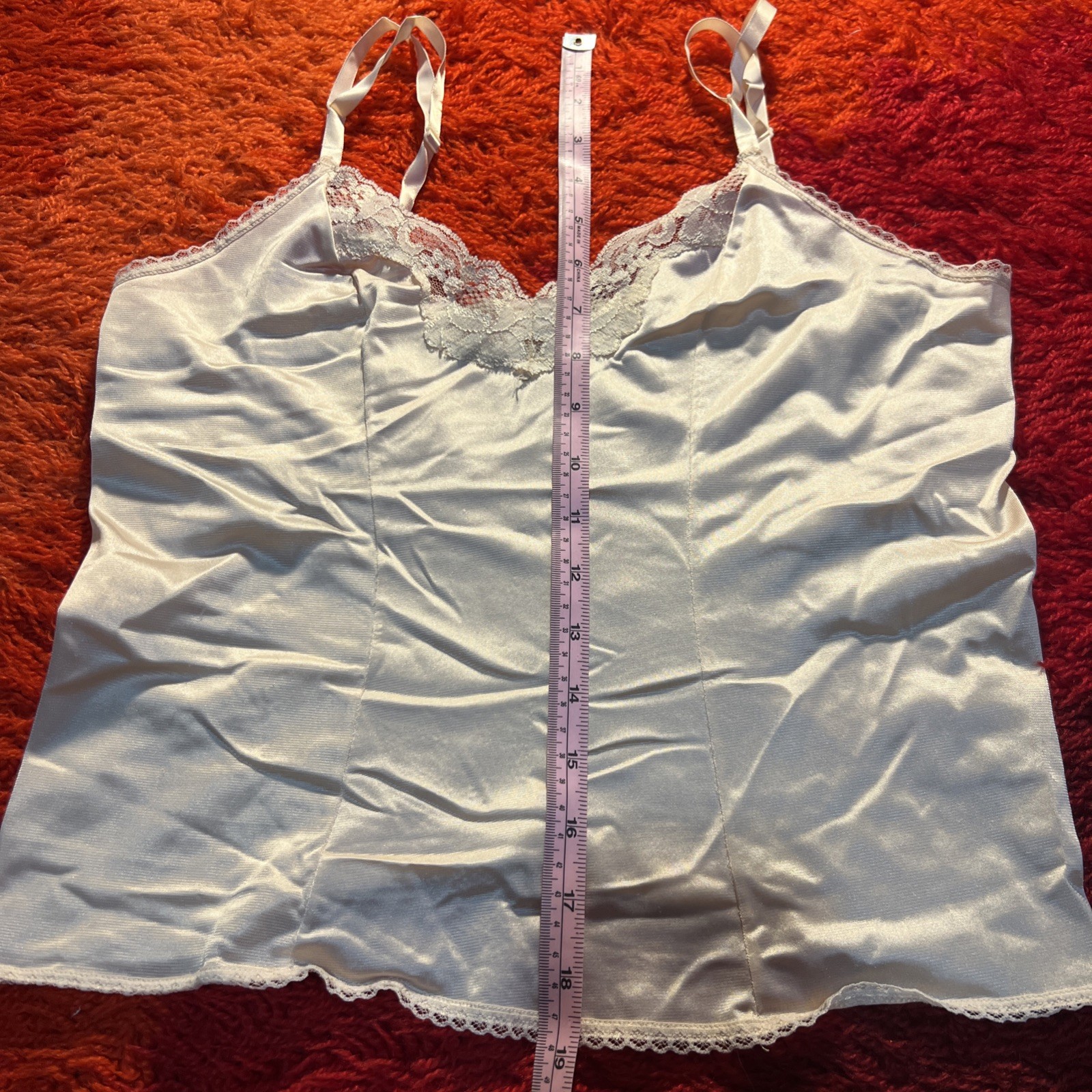 Vintage Camisole Slip Nude Champagne Silky Nylon 36 Medium