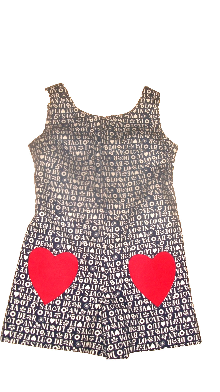 VINTAGE 60S DEADSTOCK NEVER WORN RED WHITE & BLUE LOVE ROMPER SHORTS 1 PIECE S M