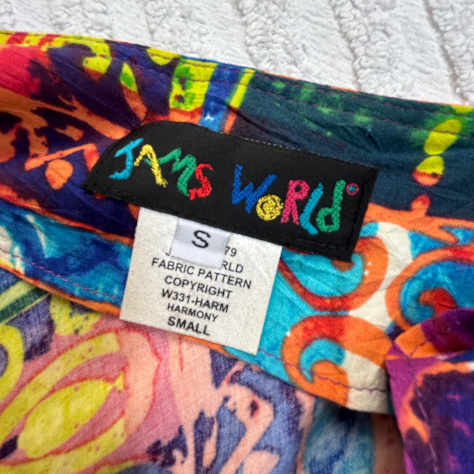 Vintage Jams World W331-Harm Harmony Maxi Tank Dress Small Multicolor Sleeveless