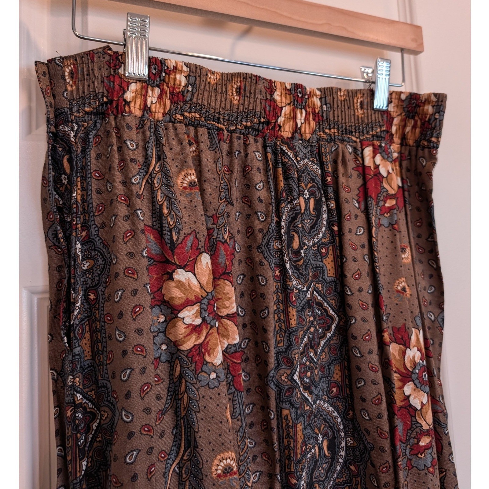 Vintage ILGWU Union Made Floral Paisley Skirt