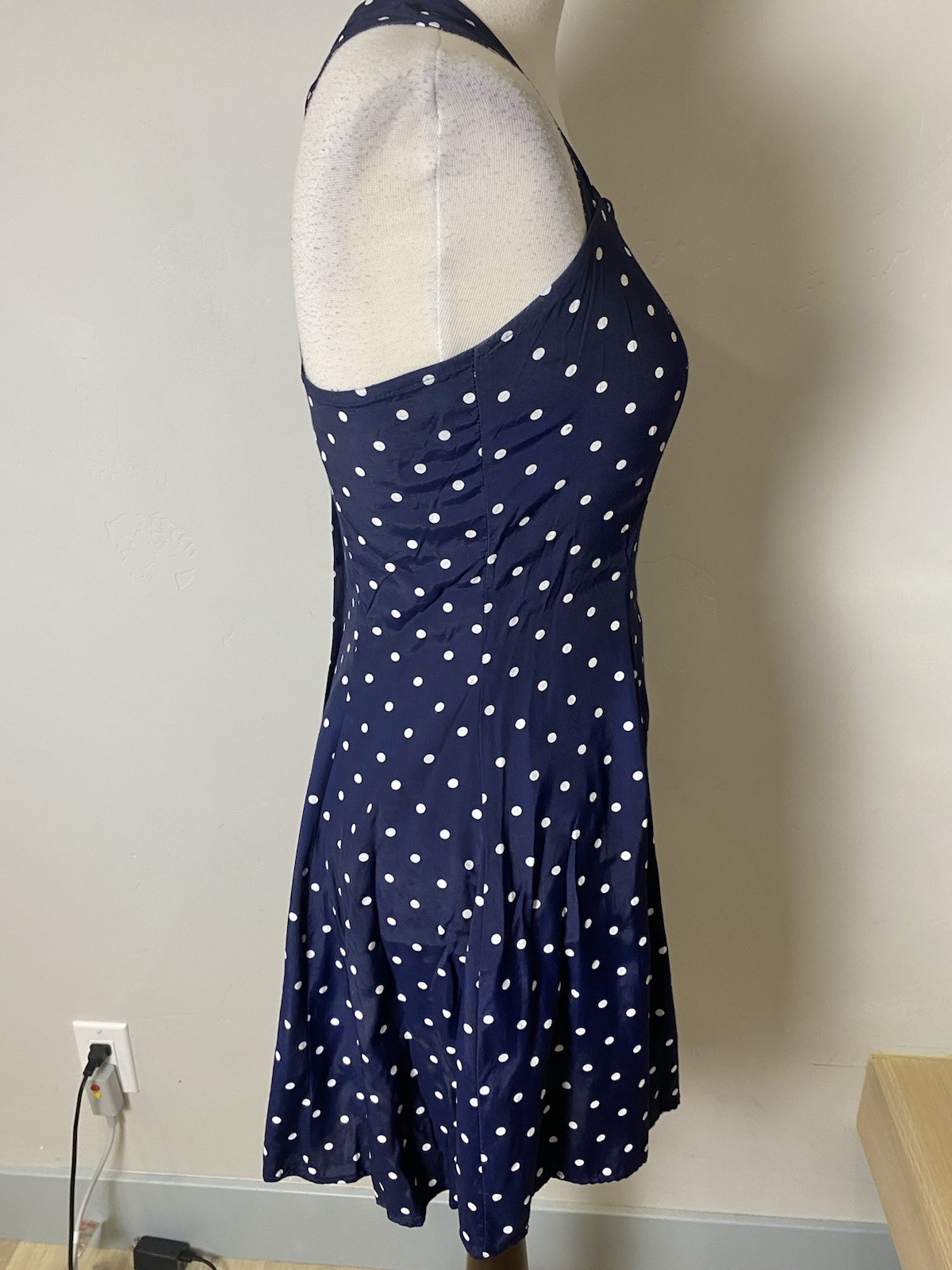 VTG 90’s My Michelle Navy With White Polka Dots Party Summer Mini Dress 5/6