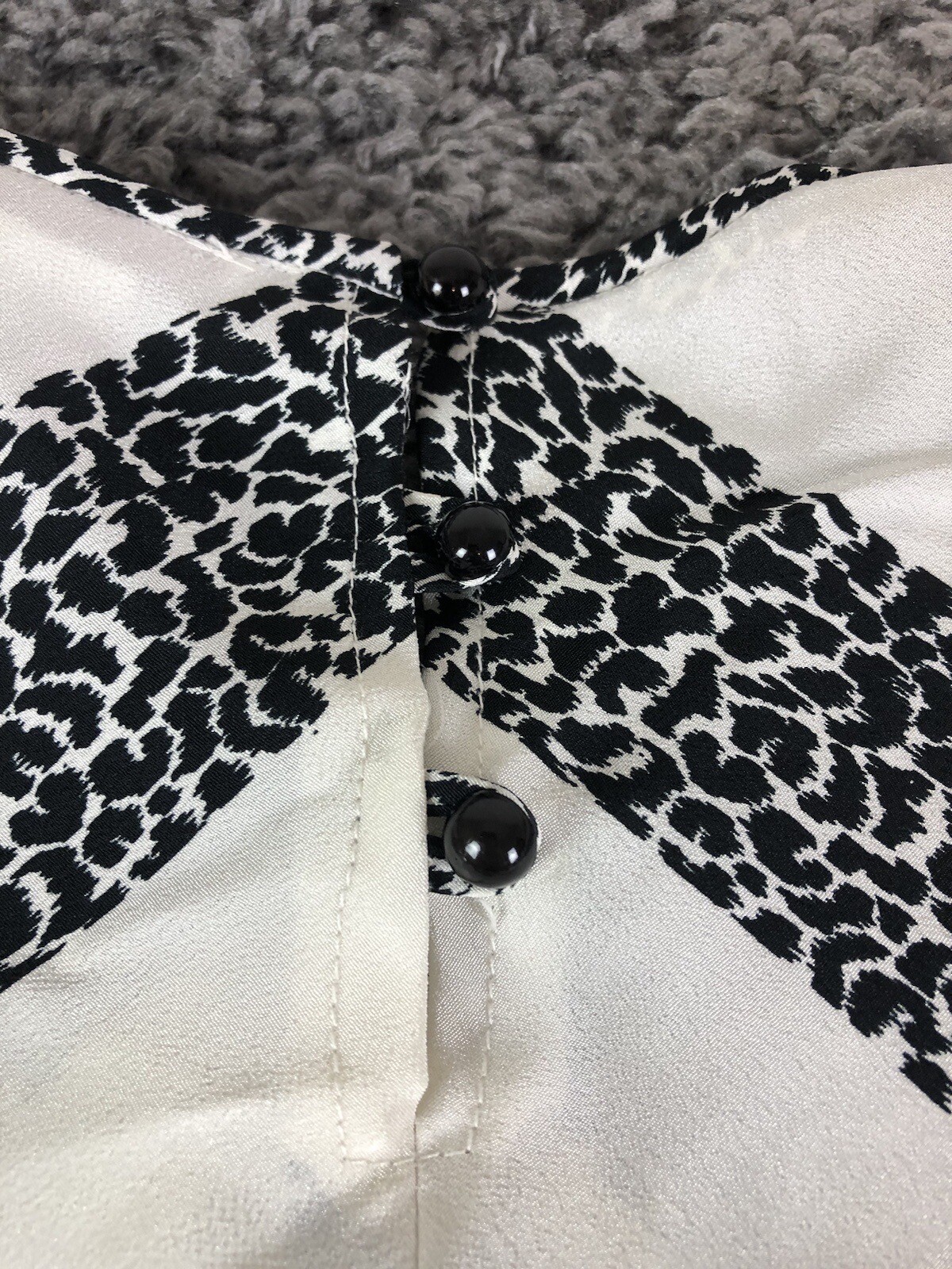 Vintage Anthony Sicari Top Womens 12 Animal Print Elastic Hem Shoulder Pads