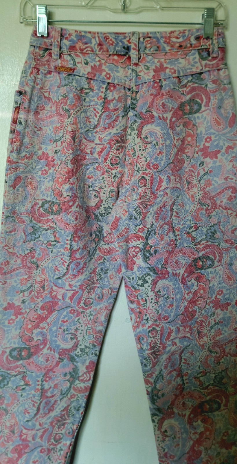 Vtg Early 90s Rare Corniche Floral Pastel Print High Waisted Jeans Size 9/10