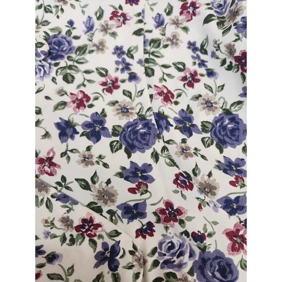 90s White and Purple Rose Print Romper