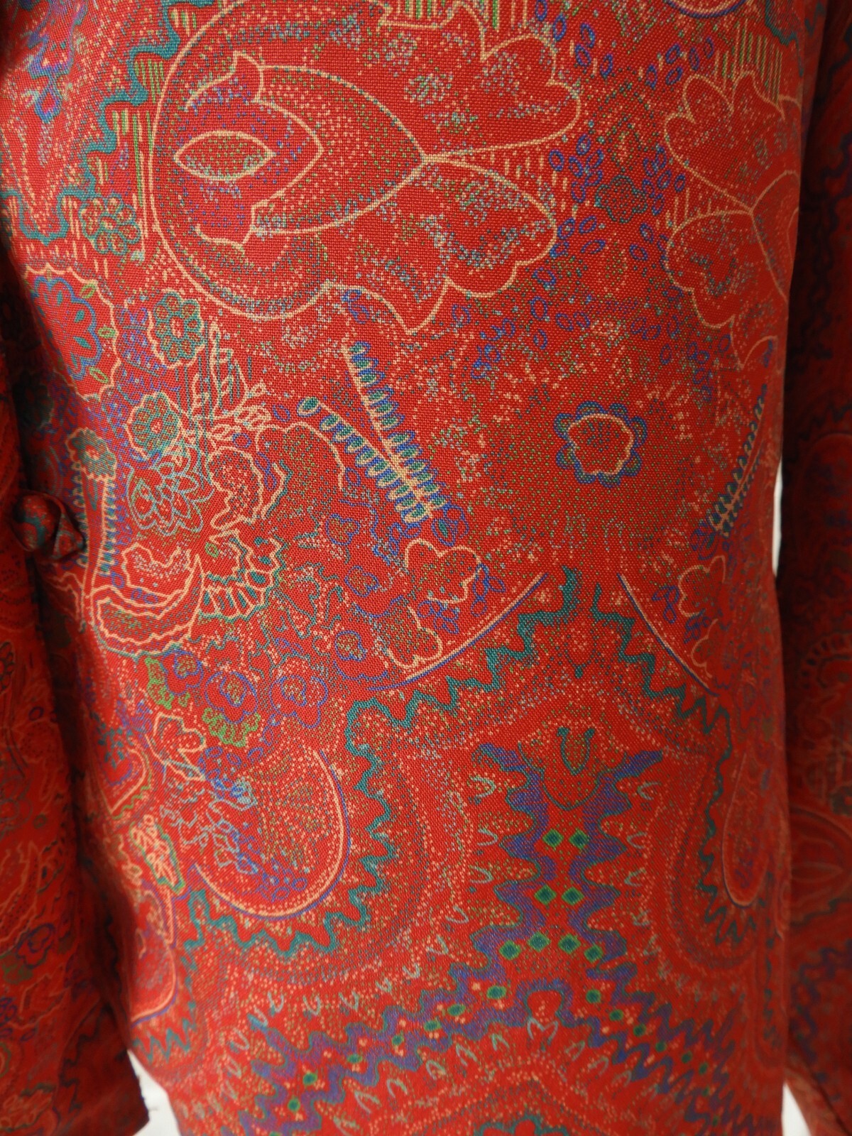 Vtg 1980’s Victorian Style Blouse Lady Arrow Red Paisley sz M/L