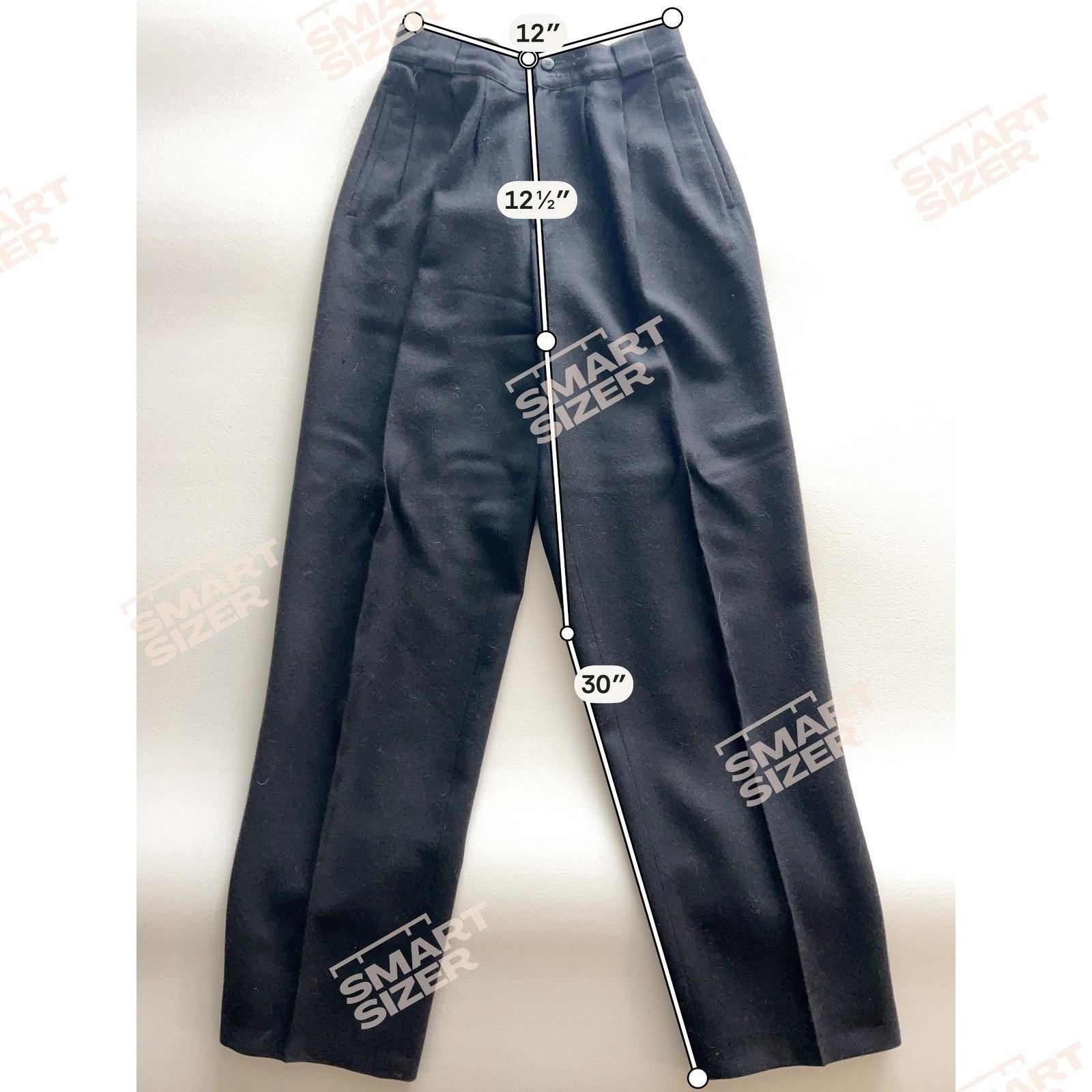 Giorgio Sant Angelo Wool Trousers Womens 6 Black Pleated High Waist Vintage 90s