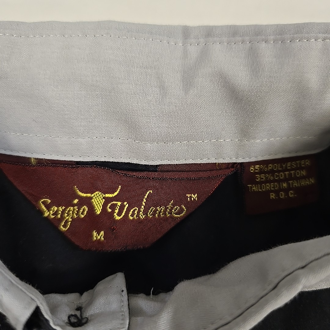 Vintage Sergio Valente 80’s Zipper Sleeve Shirt Size Medium Black Gray