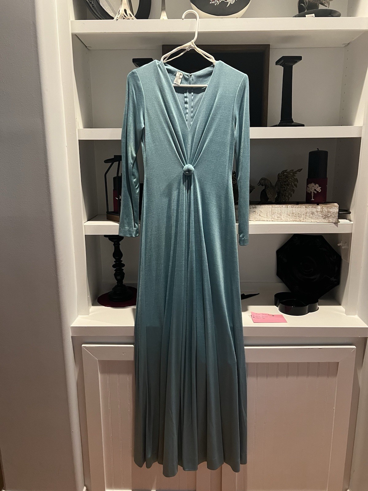 70’s Sea foam Green Prom Gown Waist Vintage