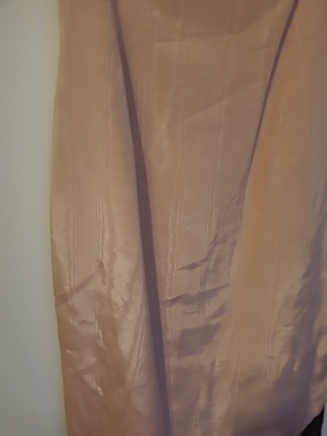 Vintage Dusty Rose Pink Slip Taffeta Dress Black Lace Trim Straps Kathlin Argiro