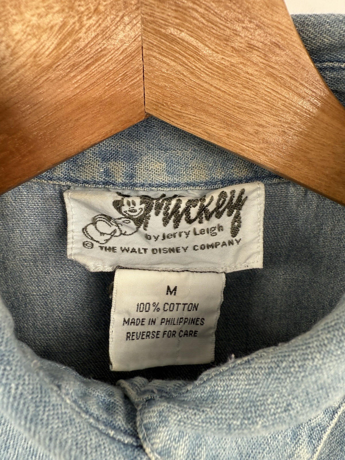 Vintage Mickey Unlimited Jerry Leigh Denim Top Women Size Medium Screenprint