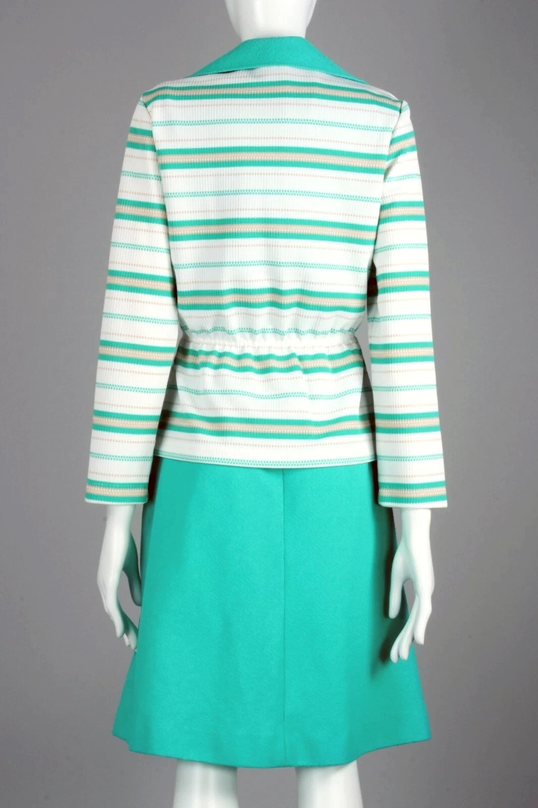 M Vintage 1960s Montgomery Ward Turquoise Dress + Jacket Set Mid Century MCM 60s