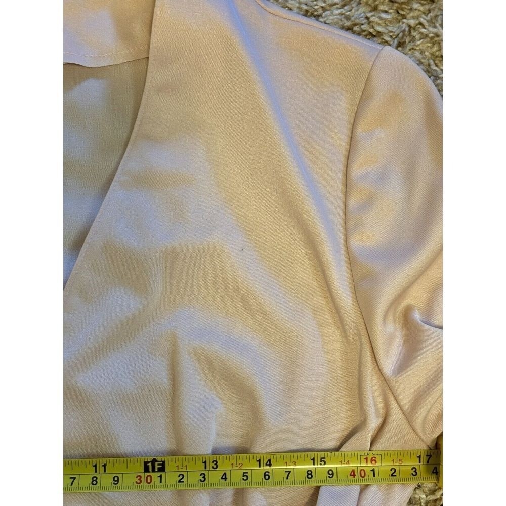 VTG Glam Lilli Diamond Powder Pink Empire Waist Maxi Dress Gown M Flowy Boho