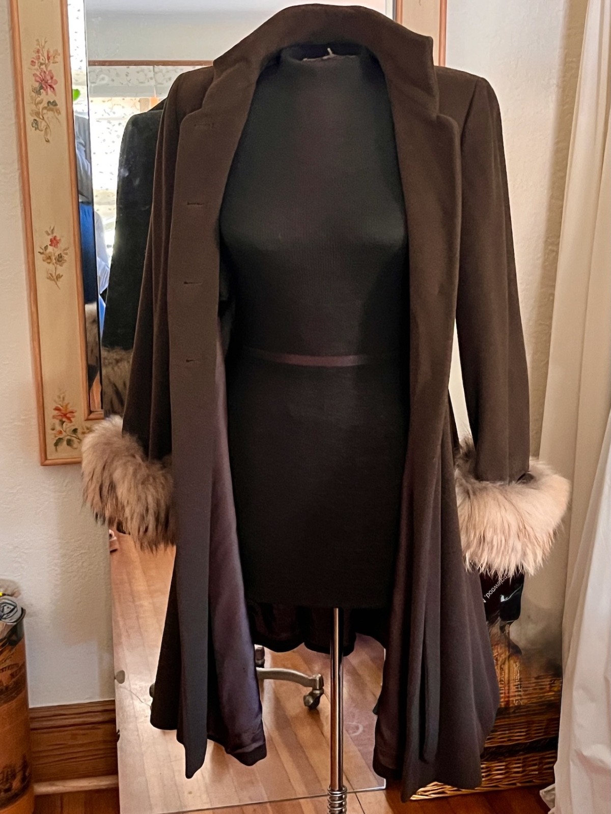 Vintage Giorgio Armani Coat Wool Angora Fur Camel Hair-Made In Italy 38/4