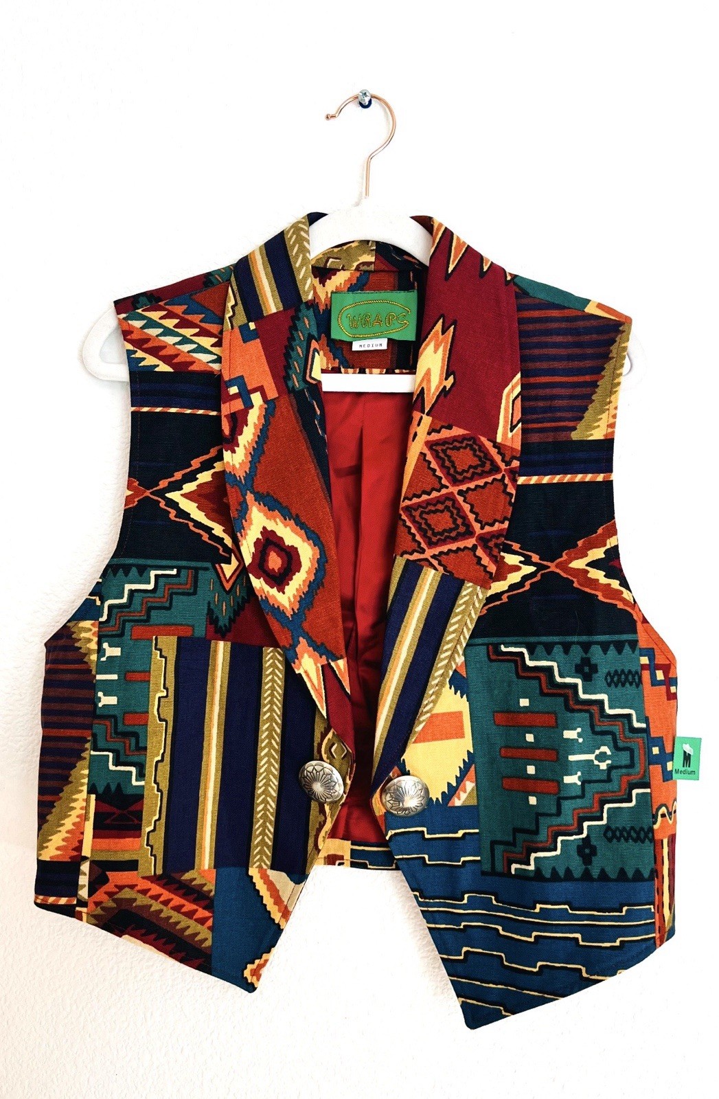 Vintage 90s Wraps Southwestern Native Tapestry Vest Skirt Women’s Outfit