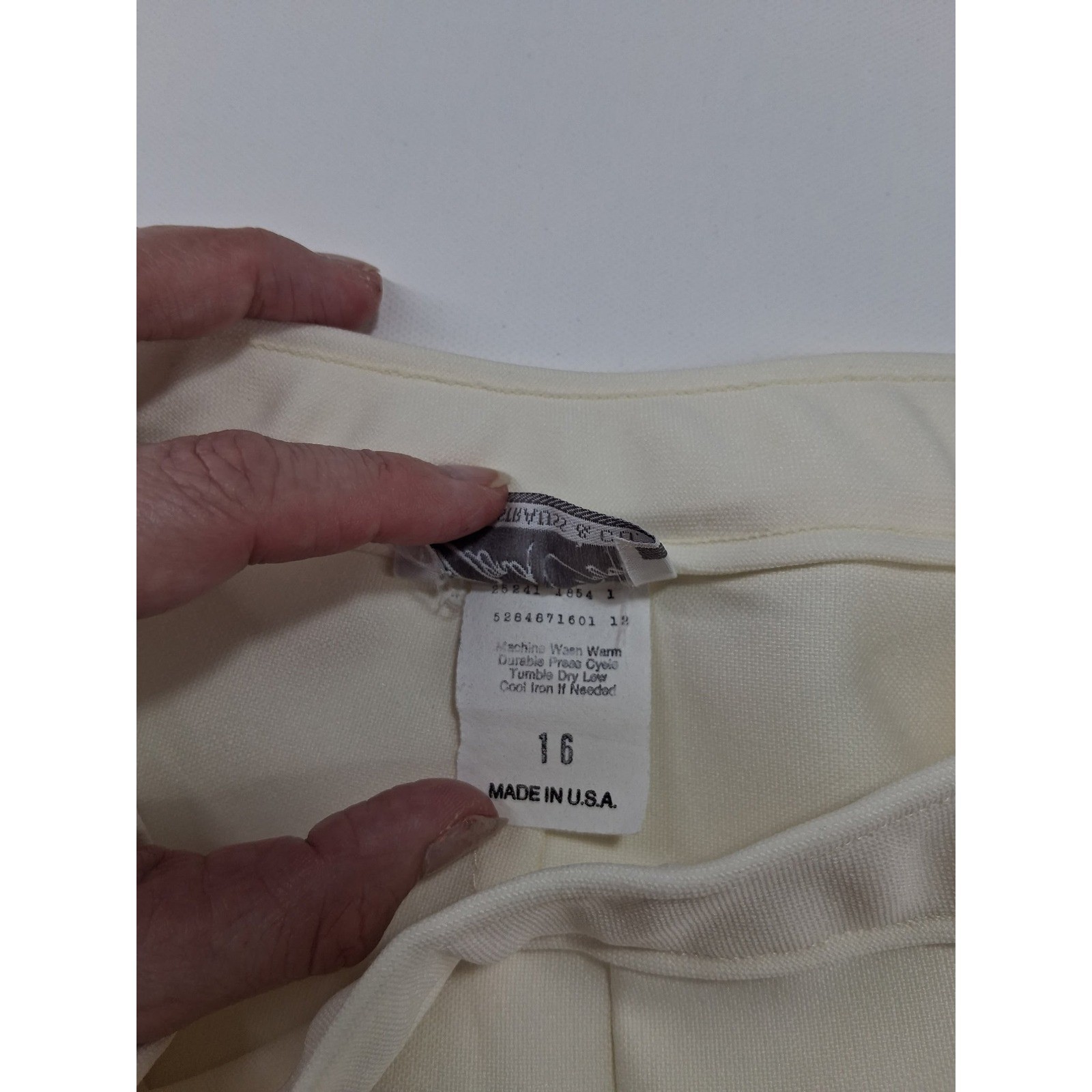 Vintage Levi Strauss Bend Over Pants Womens 16 Cream High Waist Straight Leg USA