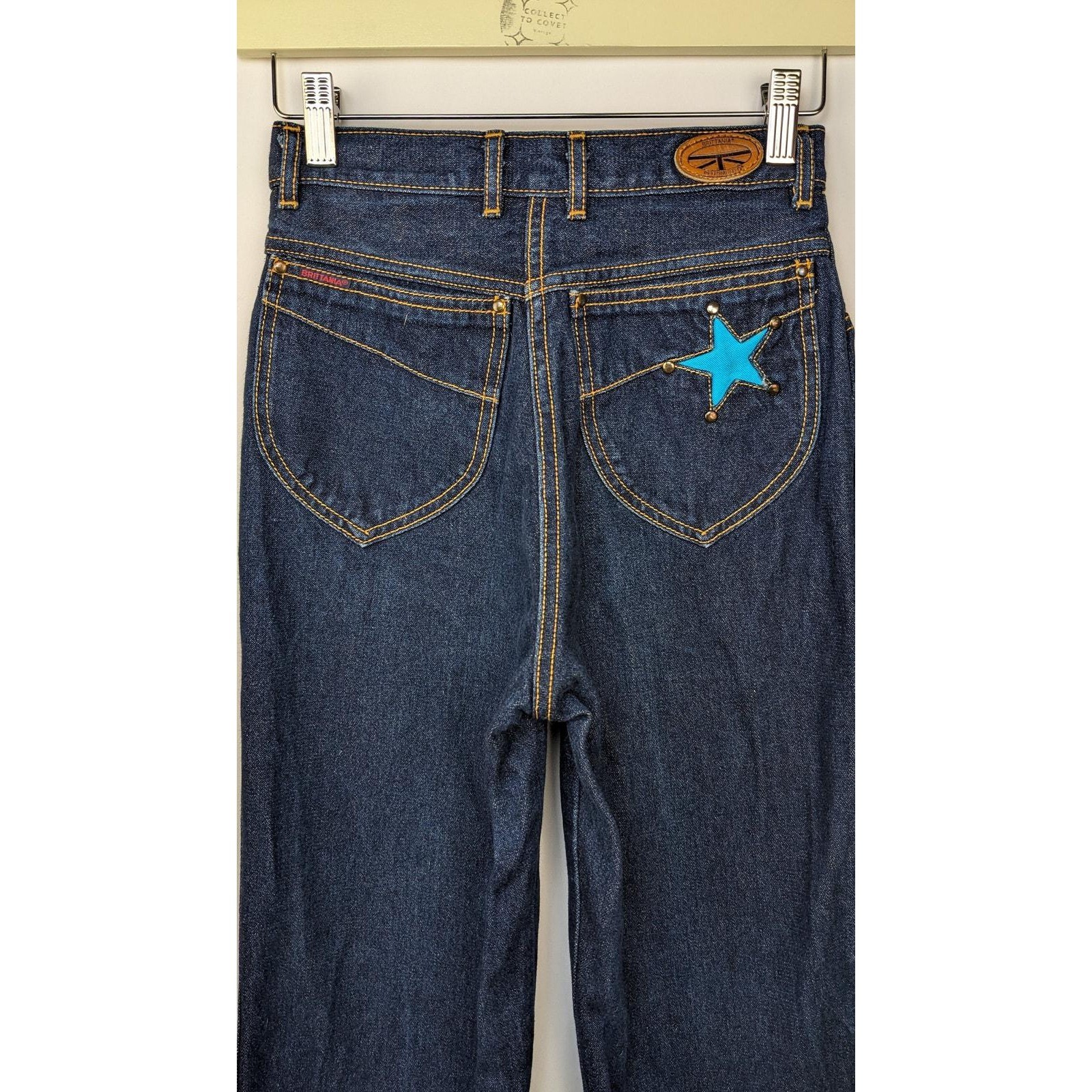 Vintage 70s Brittania jeans dark wash high waisted jeans Star pocket